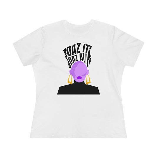 Daz It, Daz All- Women's Premium Tee (Purple Lip Logo)